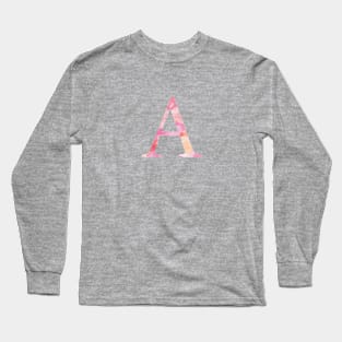 Alpha Pink Watercolor Letter Long Sleeve T-Shirt